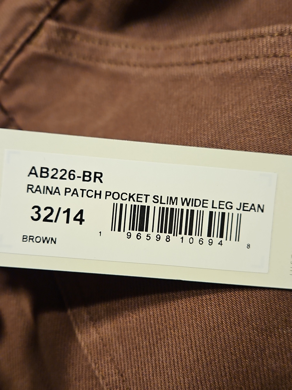NWT JUST USA Raina Patch Pocket Slim Wide Leg Jeans Size 32/14 - Picture 9 of 9